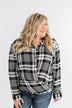 Plaid Button Down Twist Top- Black