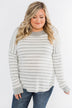 Sight For Sore Eyes Striped Top- Ivory & Grey