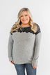 Show Stopper Black Lace Top- Grey