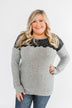 Show Stopper Black Lace Top- Grey