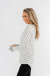 Sight For Sore Eyes Striped Top- Ivory & Grey