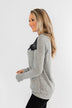 Show Stopper Black Lace Top- Grey