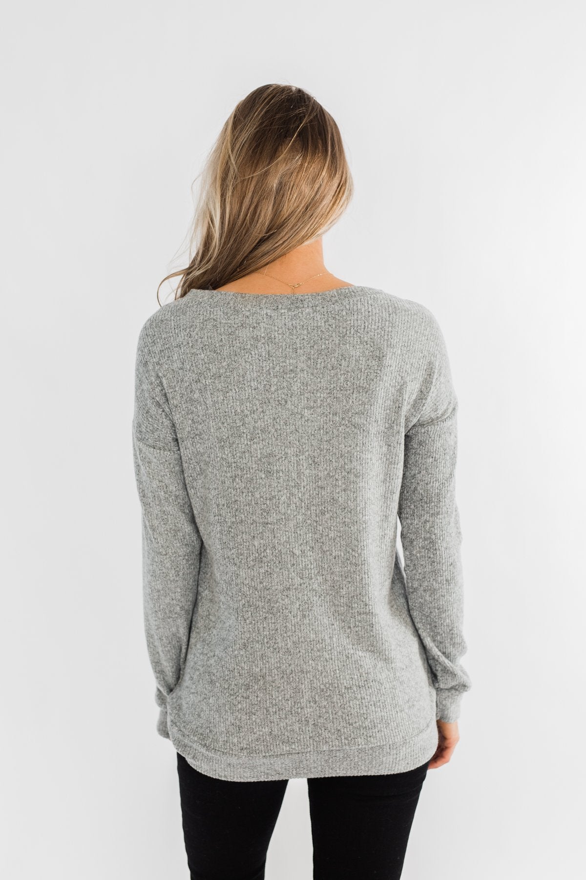 Show Stopper Black Lace Top- Grey