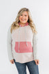 All The Details Drawstring Hoodie- Mauve Pink & Grey