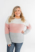 Living The Dream Color Block Top- Dusty Pink & Grey