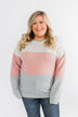 Living The Dream Color Block Top- Dusty Pink & Grey