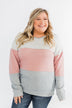 Living The Dream Color Block Top- Dusty Pink & Grey
