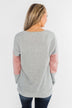 Living The Dream Color Block Top- Dusty Pink & Grey