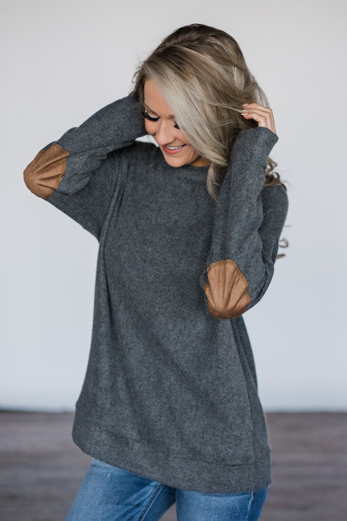 Charcoal Elbow Patch Sweater