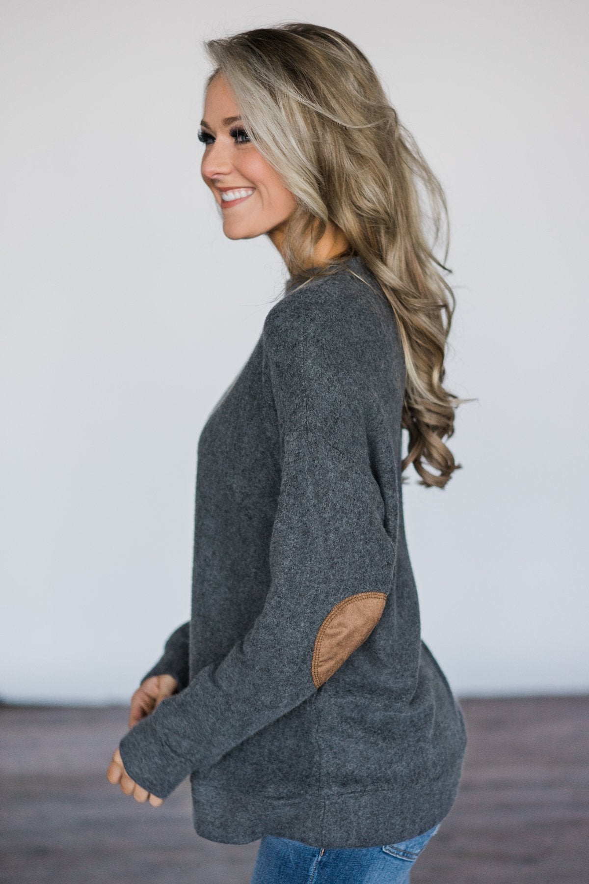 Charcoal Elbow Patch Sweater