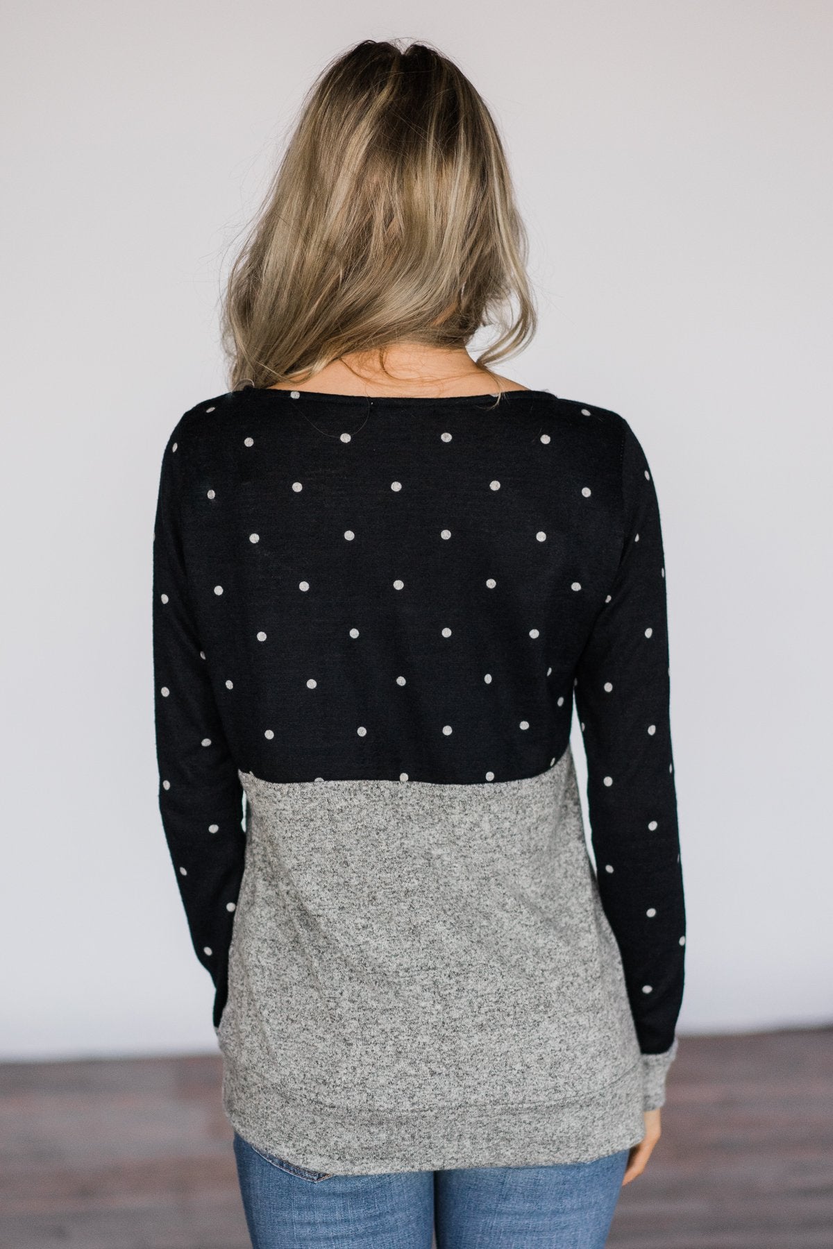 Black & Grey Polka Dot Sweater