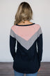 My Idea of Fun Pink and Navy Chevron Top