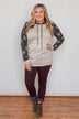 Dreaming in Floral Lightweight Hoodie- Oatmeal & Charcoal