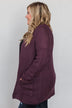 Caught Up In You V-Back Cardigan - Plum