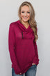 All This Time Zipper Pullover Top- Fuchsia