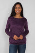 Just Enough Sequin Elbow Patch Sweater - Grape