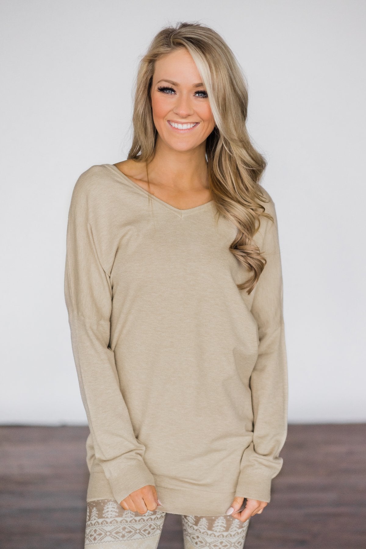 Criss Cross Back Detail Sweater - Taupe