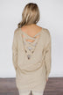 Criss Cross Back Detail Sweater - Taupe