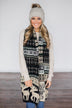 Prancing Through The Snow Oblong Scarf - Navy