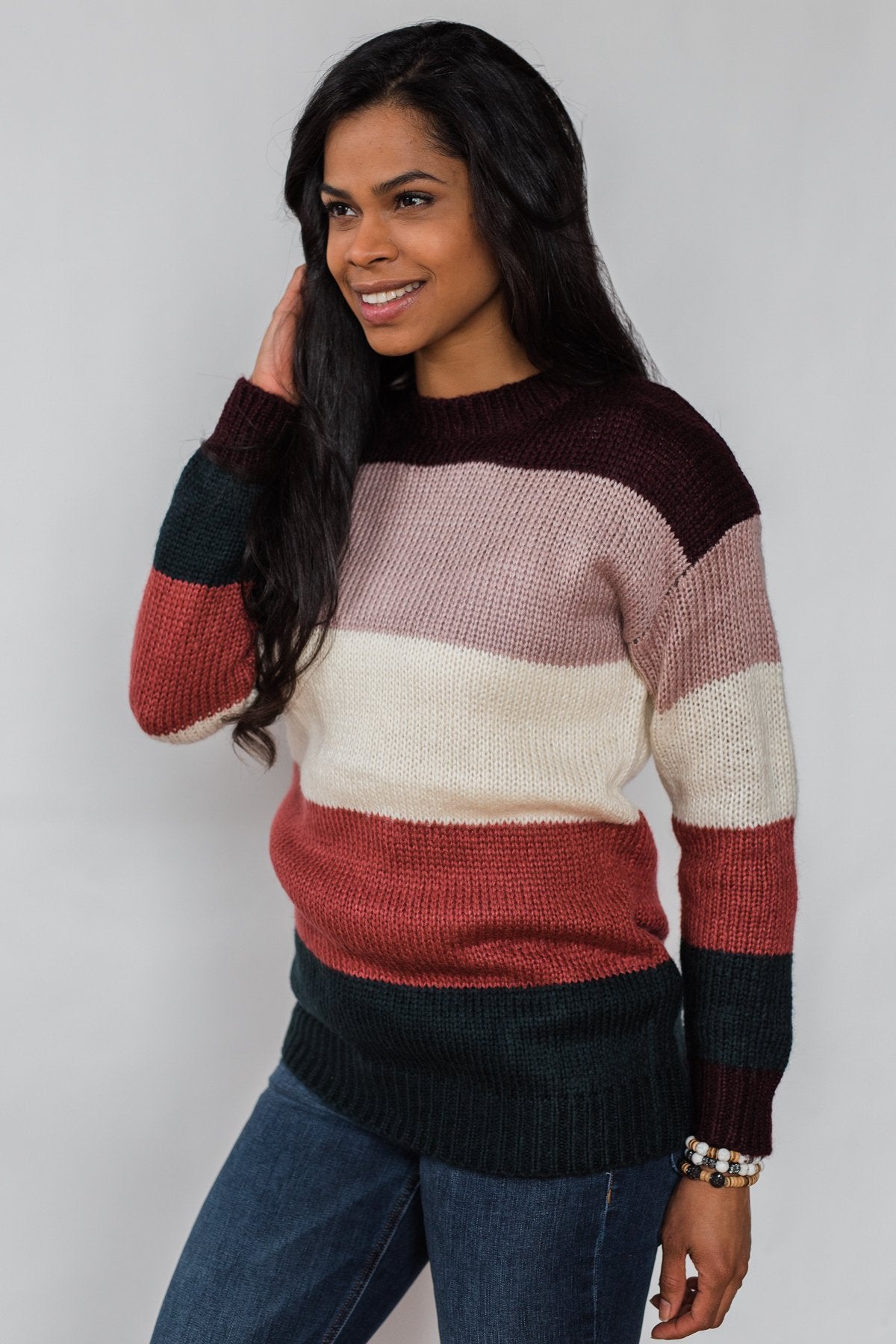 Only Want You Color Block Knit Sweater - Multi-Colored