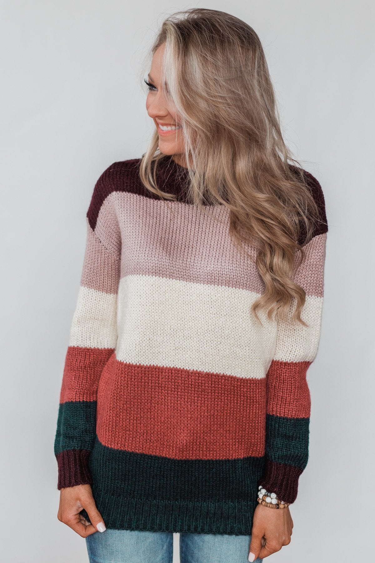 Only Want You Color Block Knit Sweater - Multi-Colored