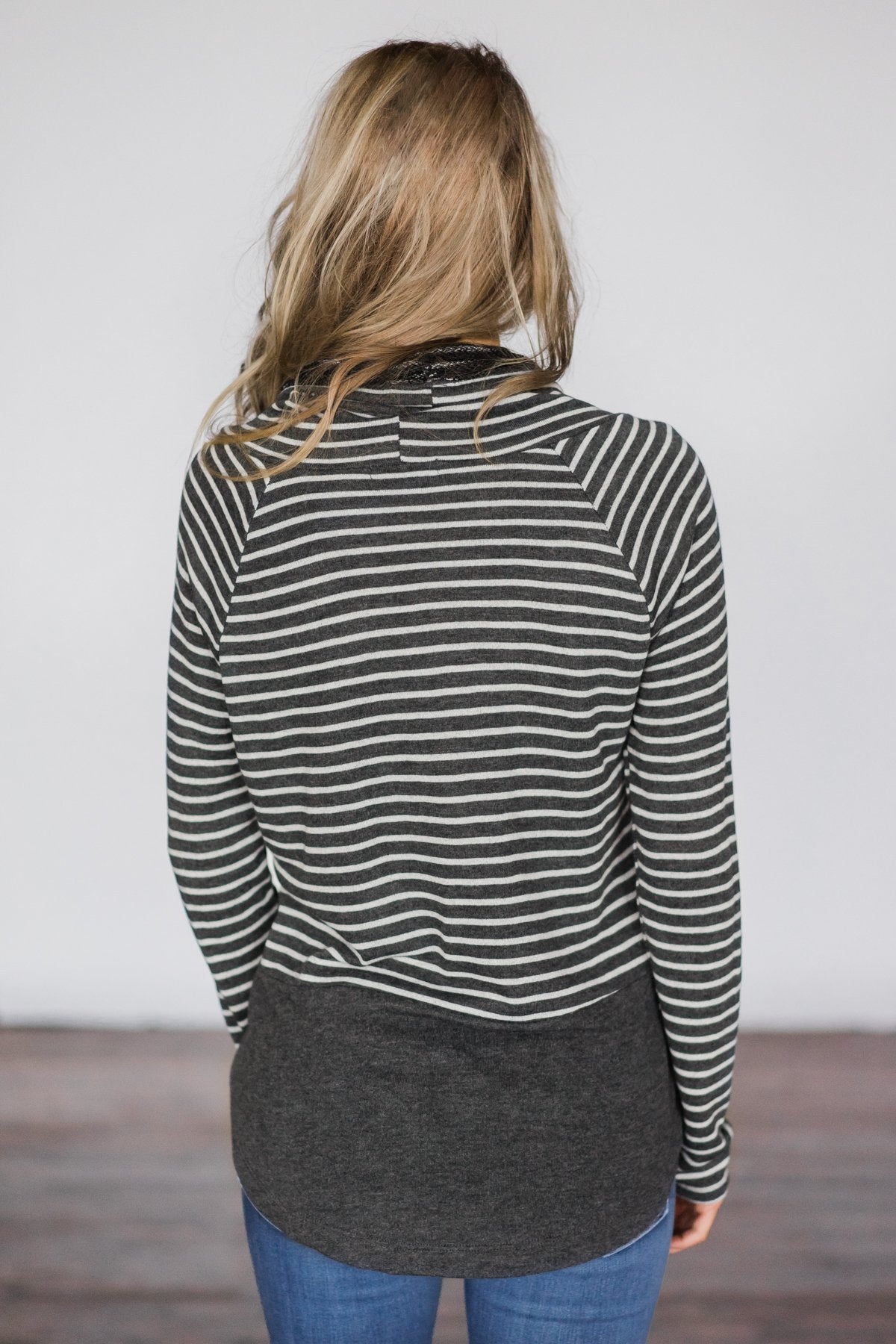 Shades of Cool Striped Cowl Neck Top