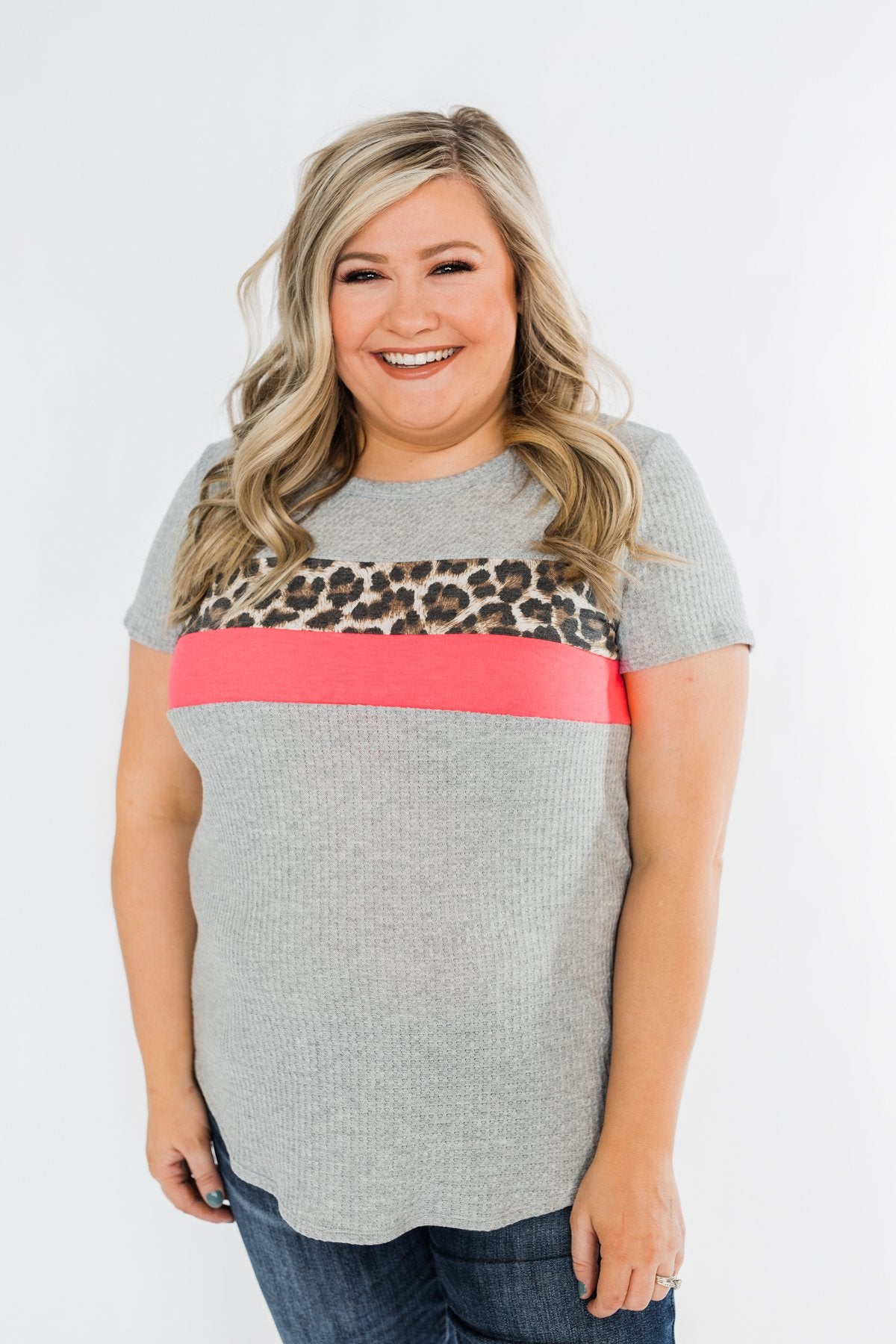 Up For An Adventure Striped Top- Heather Grey