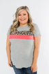 Up For An Adventure Striped Top- Heather Grey