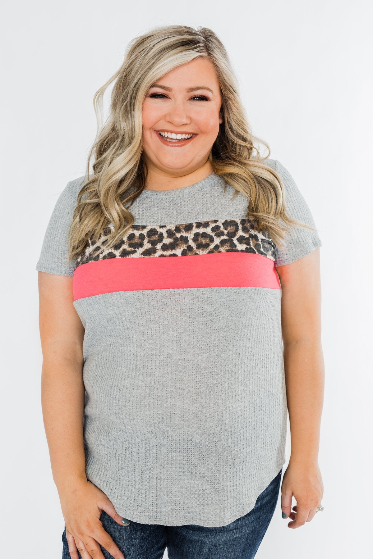 Up For An Adventure Striped Top- Heather Grey
