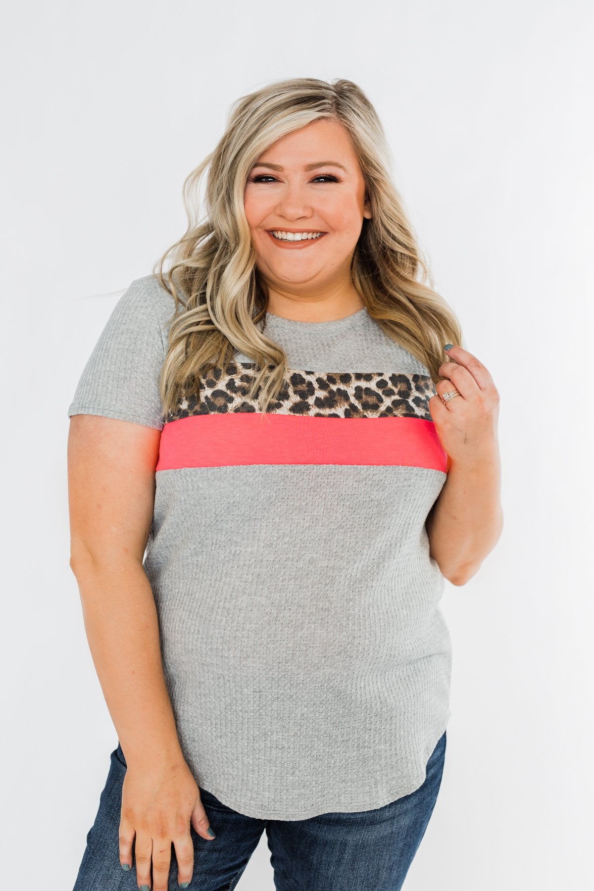 Up For An Adventure Striped Top- Heather Grey