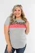 Up For An Adventure Striped Top- Heather Grey