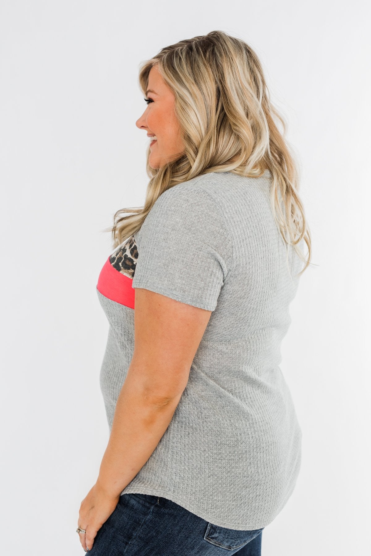 Up For An Adventure Striped Top- Heather Grey