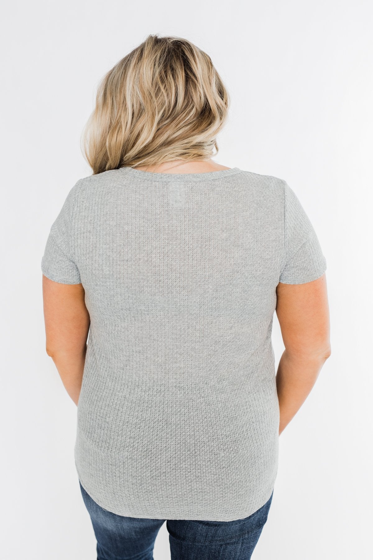 Up For An Adventure Striped Top- Heather Grey