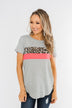 Up For An Adventure Striped Top- Heather Grey