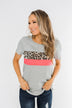 Up For An Adventure Striped Top- Heather Grey