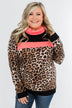 Born To Be Bold Cowl Neck Pullover- Leopard & Neon Pink