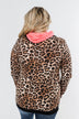 Born To Be Bold Cowl Neck Pullover- Leopard & Neon Pink