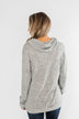 Twist of Winter Cowl Neck Top- Heather Grey