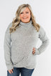 Twist of Winter Cowl Neck Top- Heather Grey
