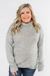 Twist of Winter Cowl Neck Top- Heather Grey