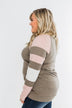 Full Of Joy Color Block Top- Mocha, Pink, & Ivory