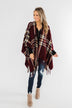 Perfect Plaid Shawl- Burgundy, Tan, & Ivory