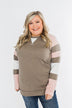 Full Of Joy Color Block Top- Mocha, Pink, & Ivory