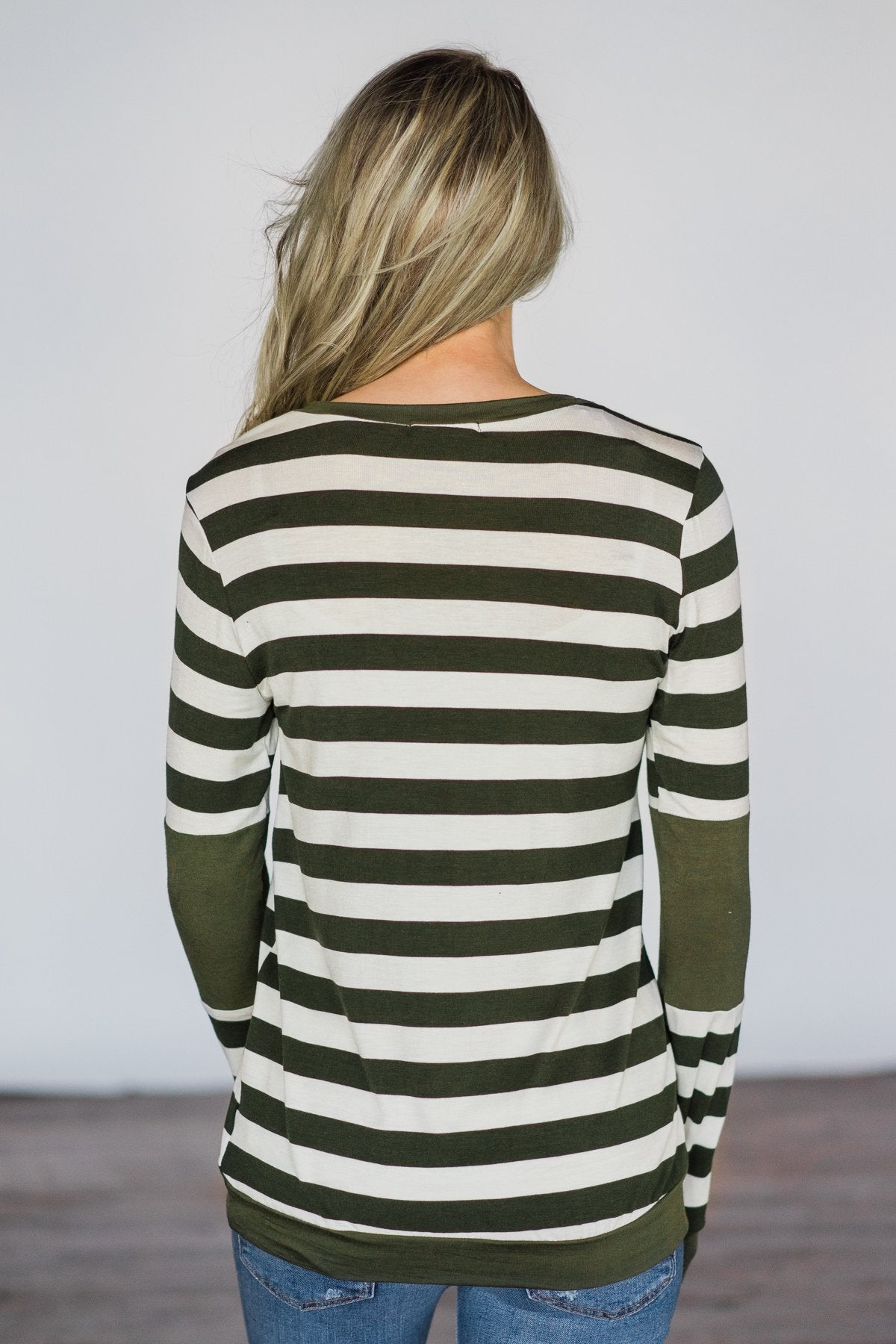 Dreams of Romance Olive Striped Top