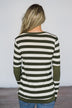 Dreams of Romance Olive Striped Top