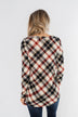 Meet Me Under The Mistletoe Plaid Top- Cream, Black, & Red