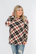 Meet Me Under The Mistletoe Plaid Top- Cream, Black, & Red