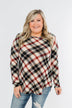 Meet Me Under The Mistletoe Plaid Top- Cream, Black, & Red