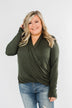 Can't Help This Feeling Front Wrap Top- Olive