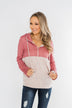 Talk To Me Quarter Zip Hoodie- Mauve Pink